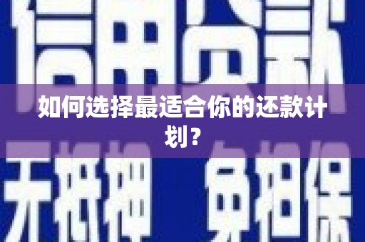 周宁如何选择最适合你的还款计划？