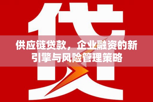 周宁供应链贷款，企业融资的新引擎与风险管理策略