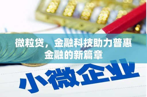 周宁微粒贷，金融科技助力普惠金融的新篇章