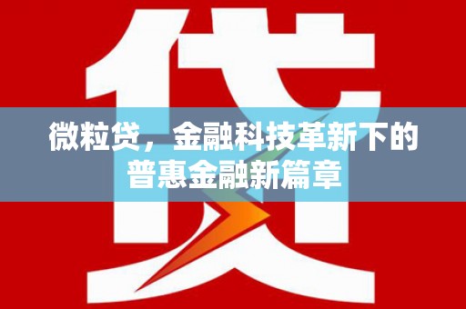 周宁微粒贷，金融科技革新下的普惠金融新篇章